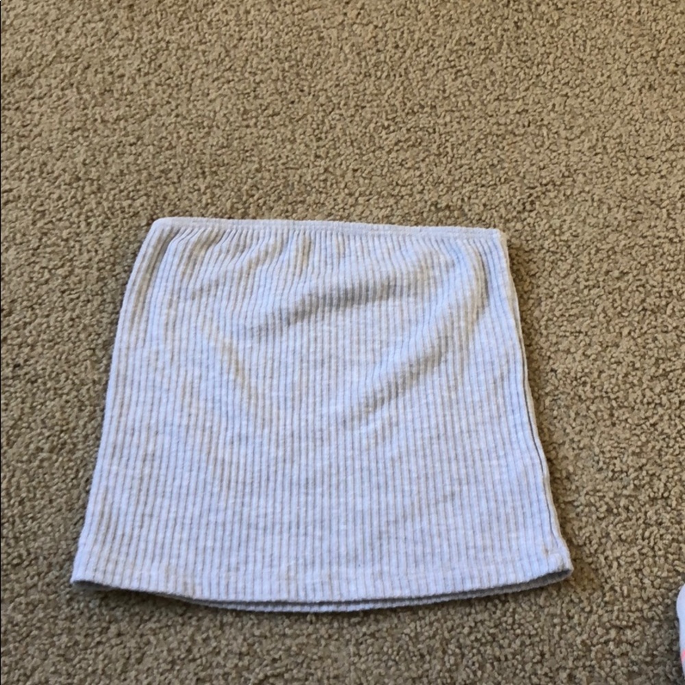 brandy melville grey ribbed tube top